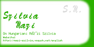 szilvia mazi business card